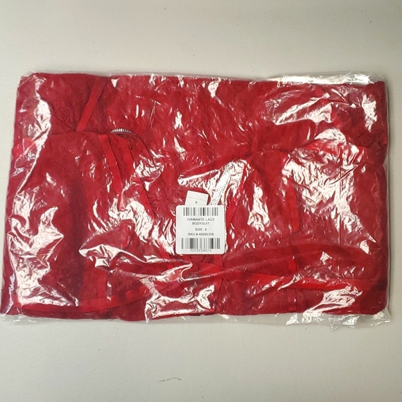 ❤️NWT VINTAGE TORRID LINGERIE - DIAMANTE RHINESTONE LACE STRAPPY THONG BODYSUIT - Picture 8 of 12